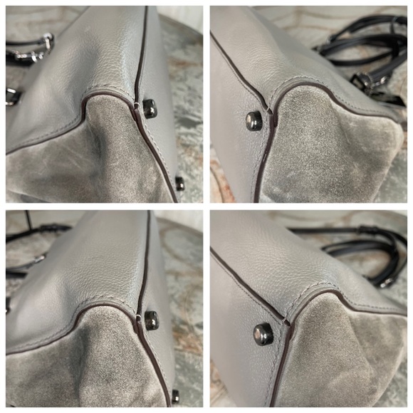 Coach Colorblock Mixed Leather Fulton 25006 DK/Heather Gray Black $350 - Picture 12 of 13